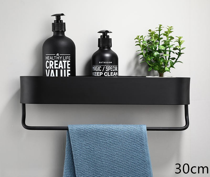 Punch-free bathroom towel rack